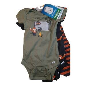 Gerber Organic Cotton Boys New w/Tags 3-Piece Onesies - Size 3-6 Months